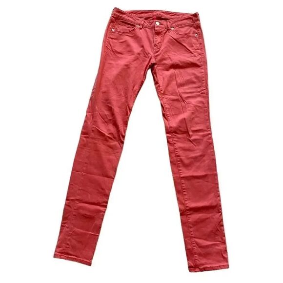 Uniqlo Skinny Fit Tapered Mid Rise Copper Unisex  Jeans Sz 26 - Picture 1 of 12